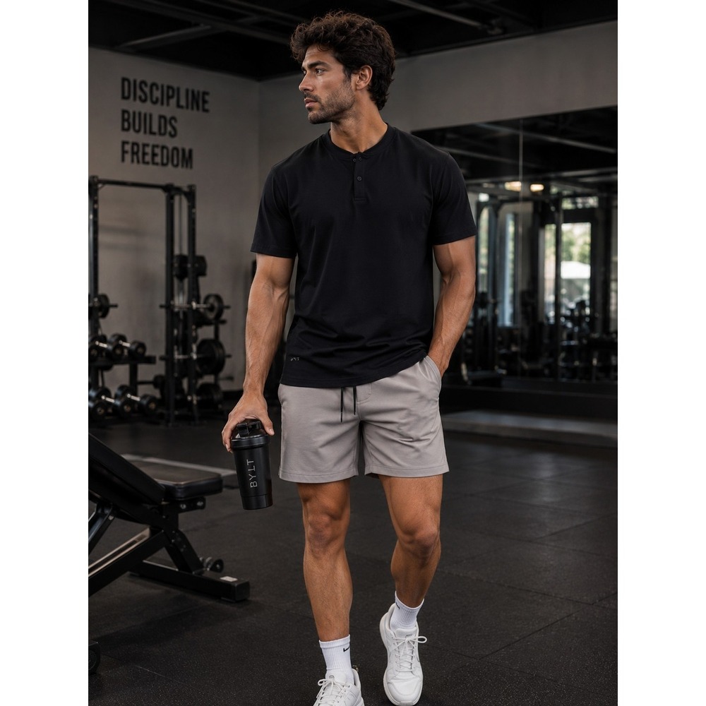 Bylt Basics Mens Stealth Polo Shirt Navy Drop‎ Cut Short Sleeve Performance L